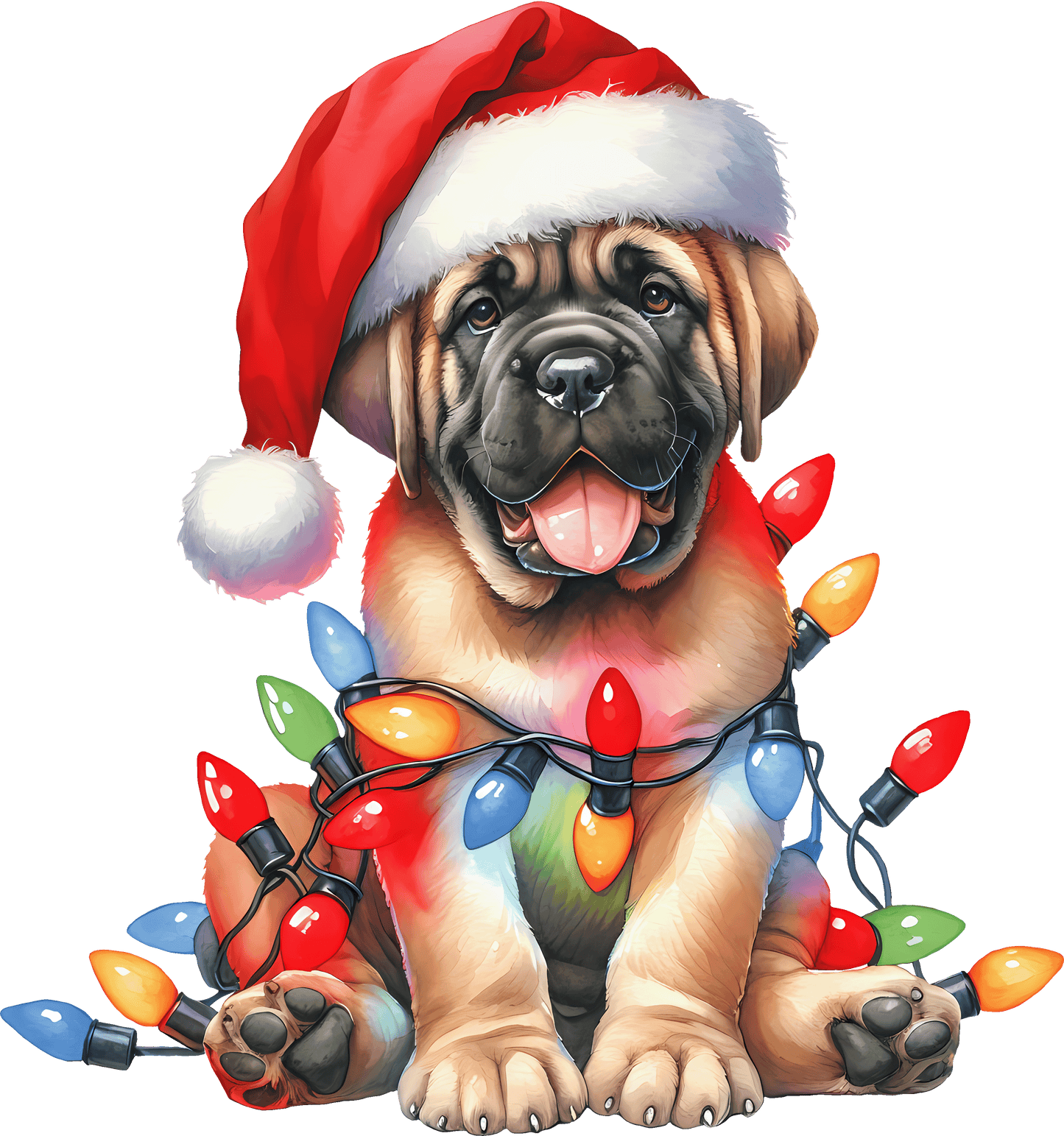 Dog Breed Christmas Lights DTF Transfer