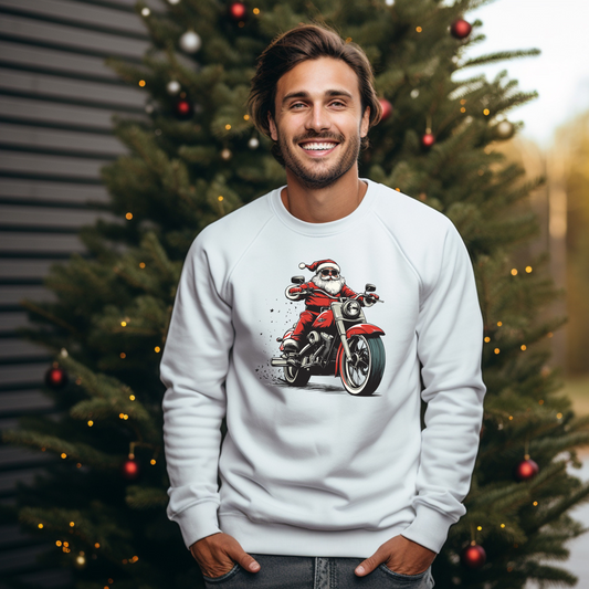 Motorbike Santa DTF Transfer