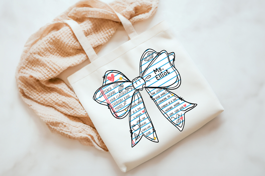 Personalised Teacher Bow DTF Transfer