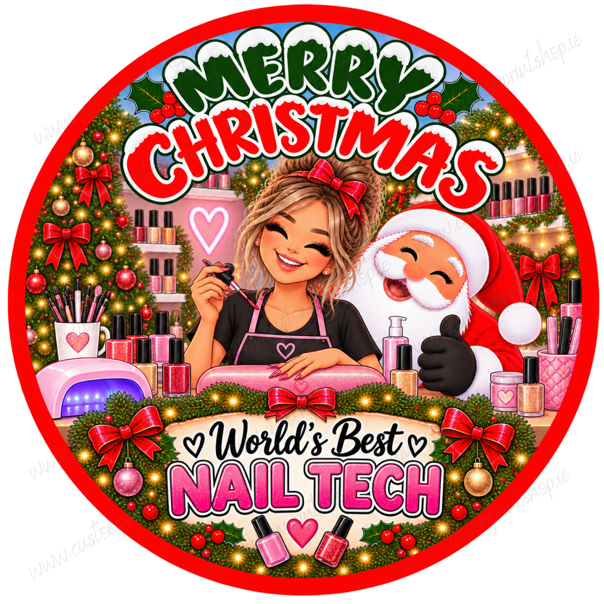 Printed Christmas Sweet Tub Labels