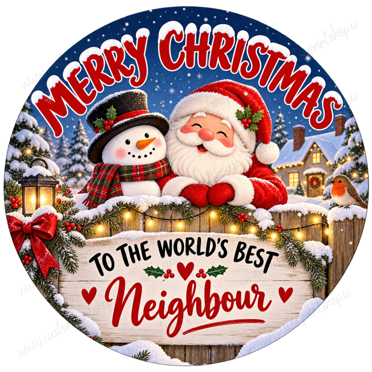 Printed Christmas Sweet Tub Labels