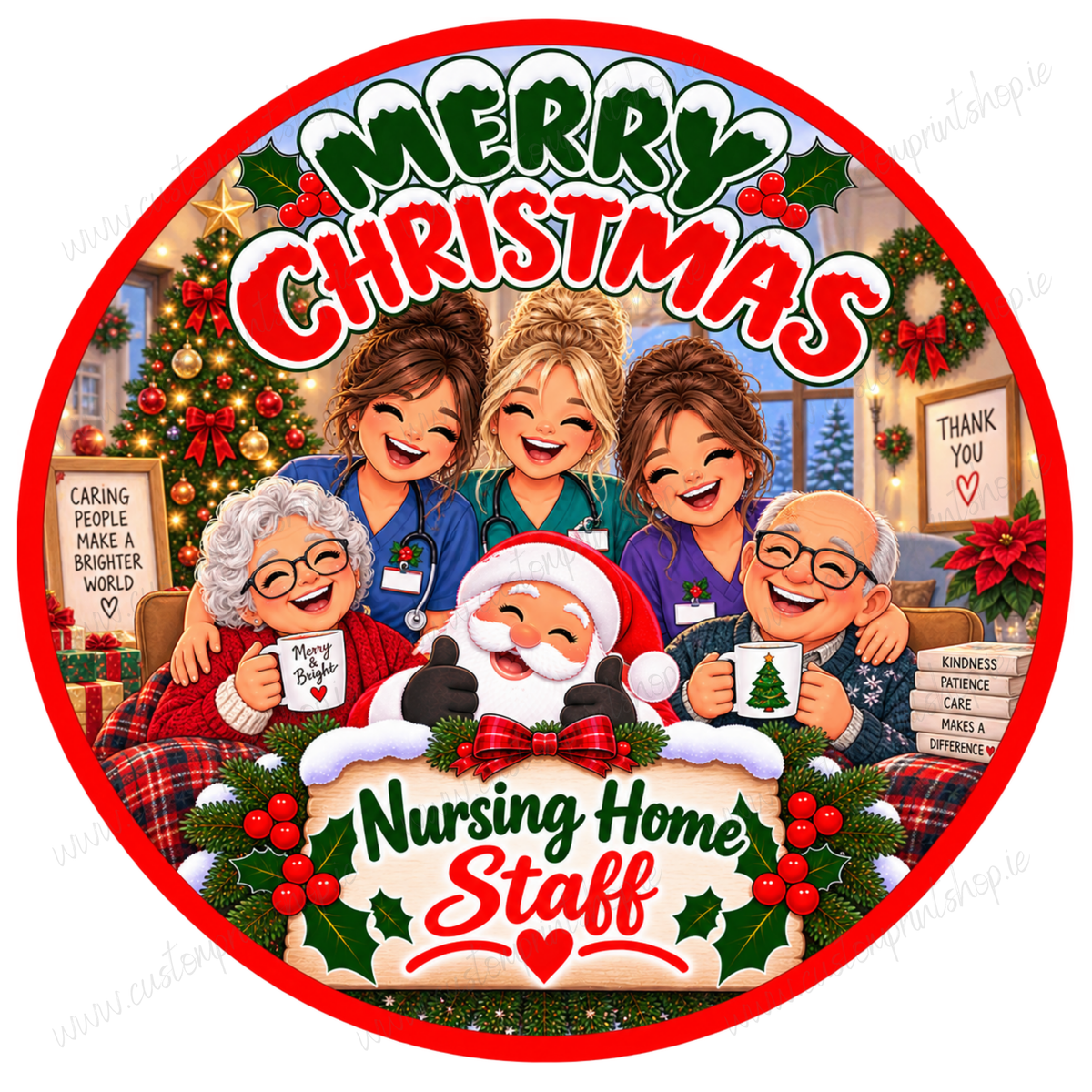 Printed Christmas Sweet Tub Labels