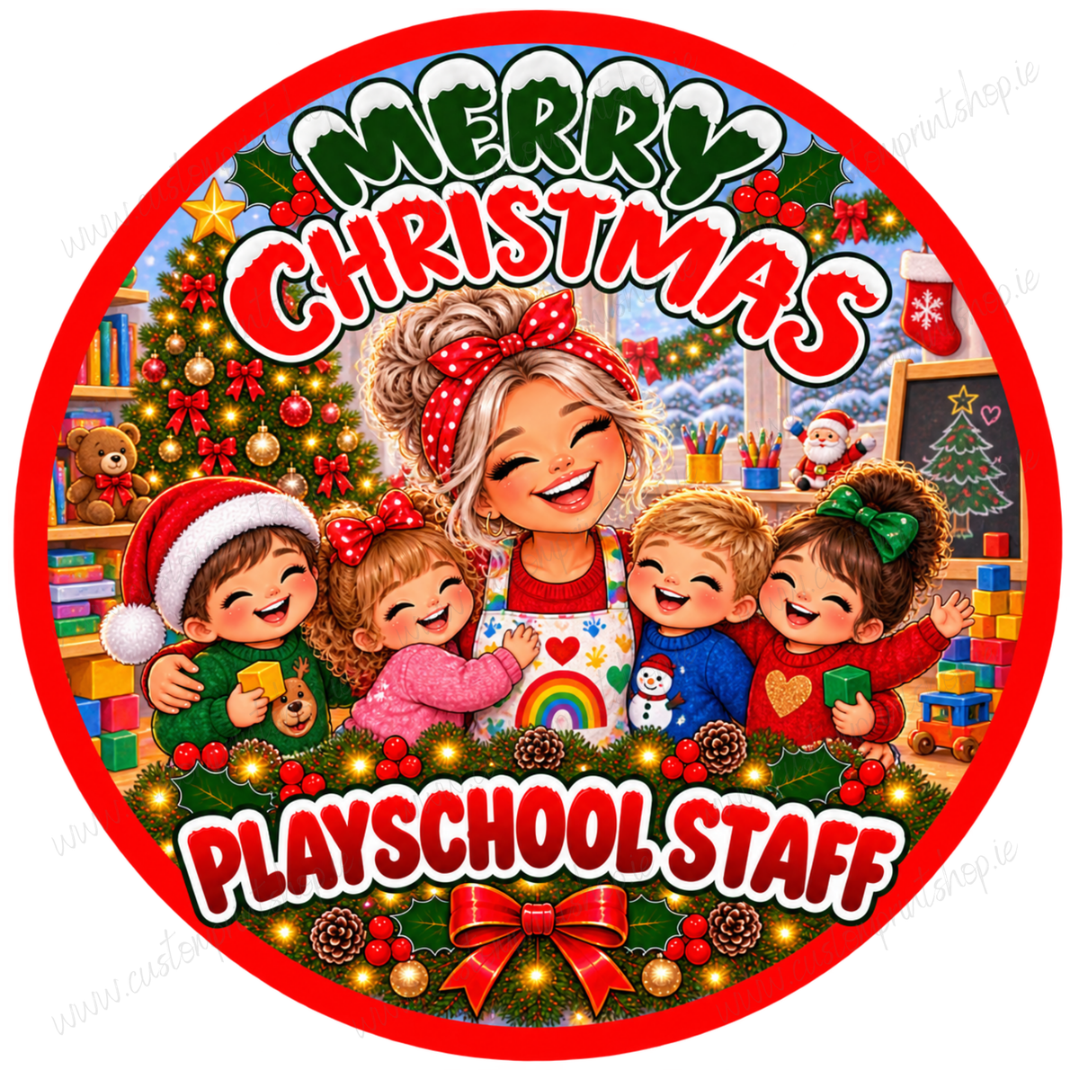 Printed Christmas Sweet Tub Labels