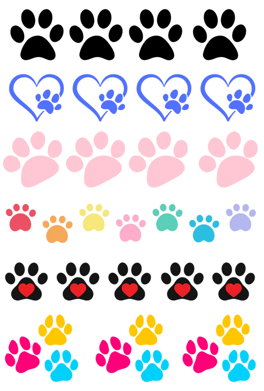 Paw Prints - 13.5*20cm UV DTF Sheet