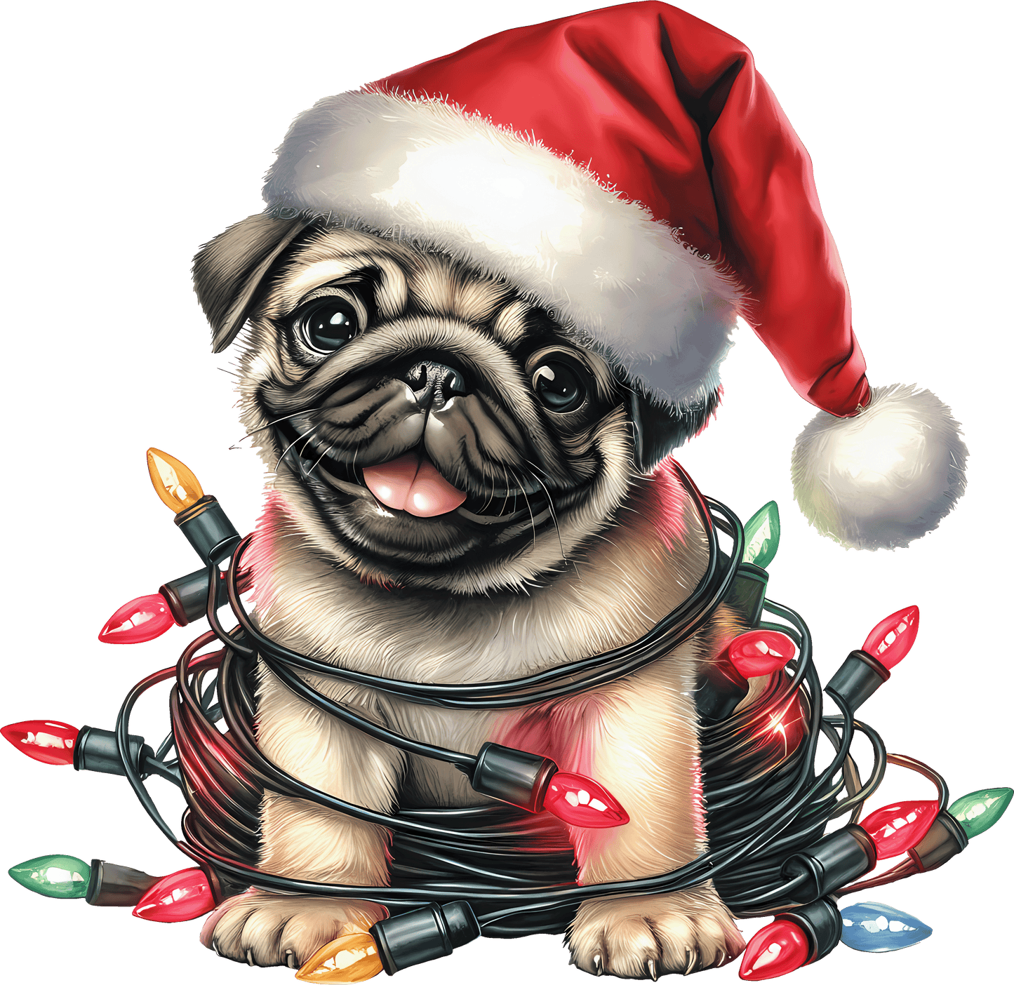 Dog Breed Christmas Lights DTF Transfer