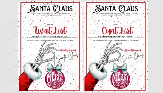 DIGITAL FILE - ***RUDE*** Santa Certificates