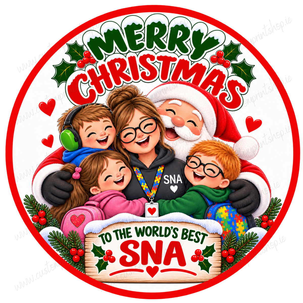 Printed Christmas Sweet Tub Labels