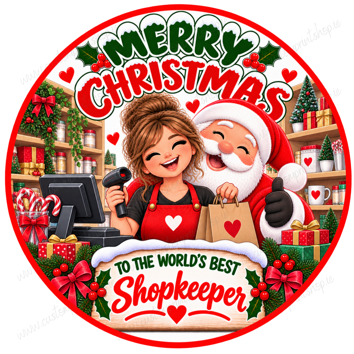 Printed Christmas Sweet Tub Labels
