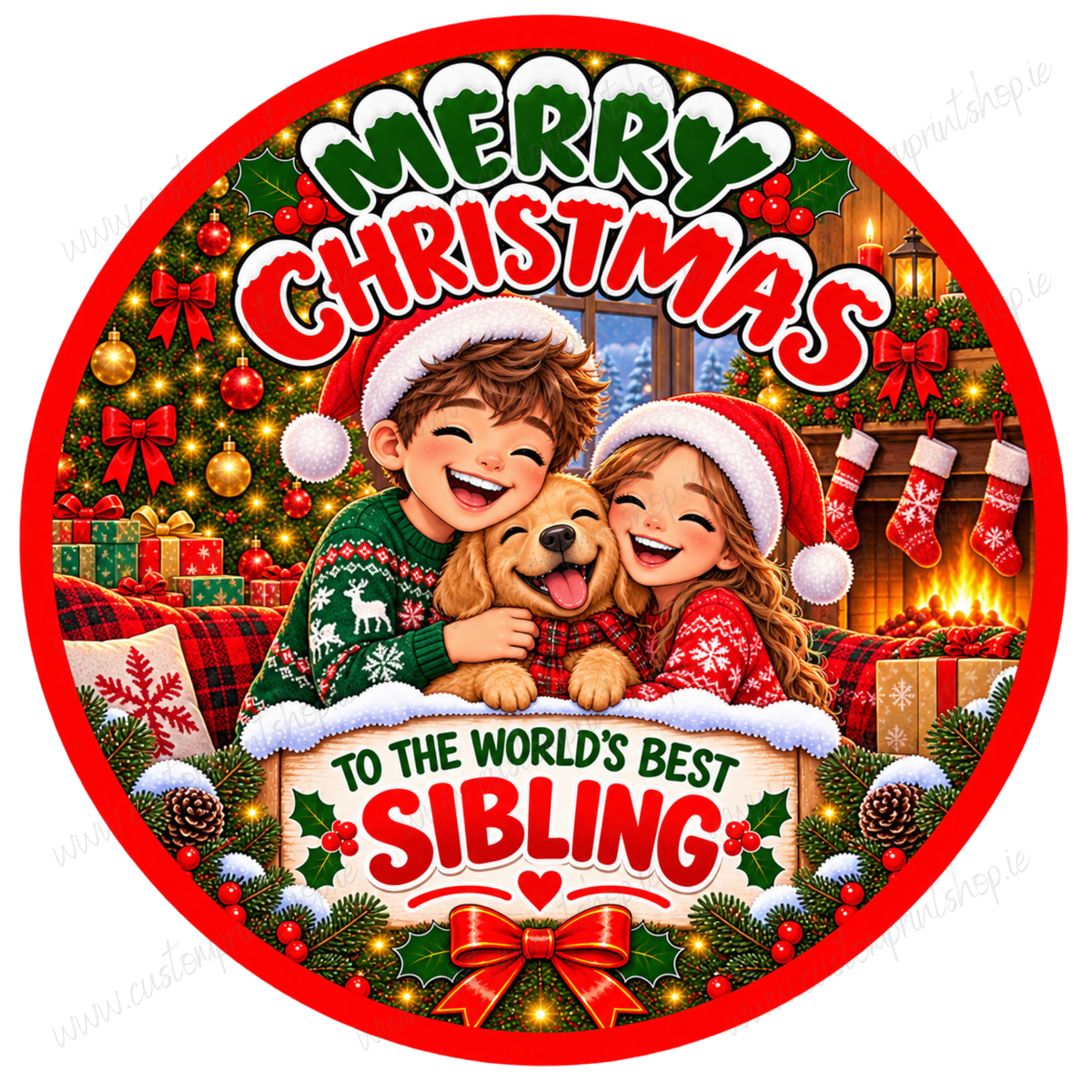 Printed Christmas Sweet Tub Labels