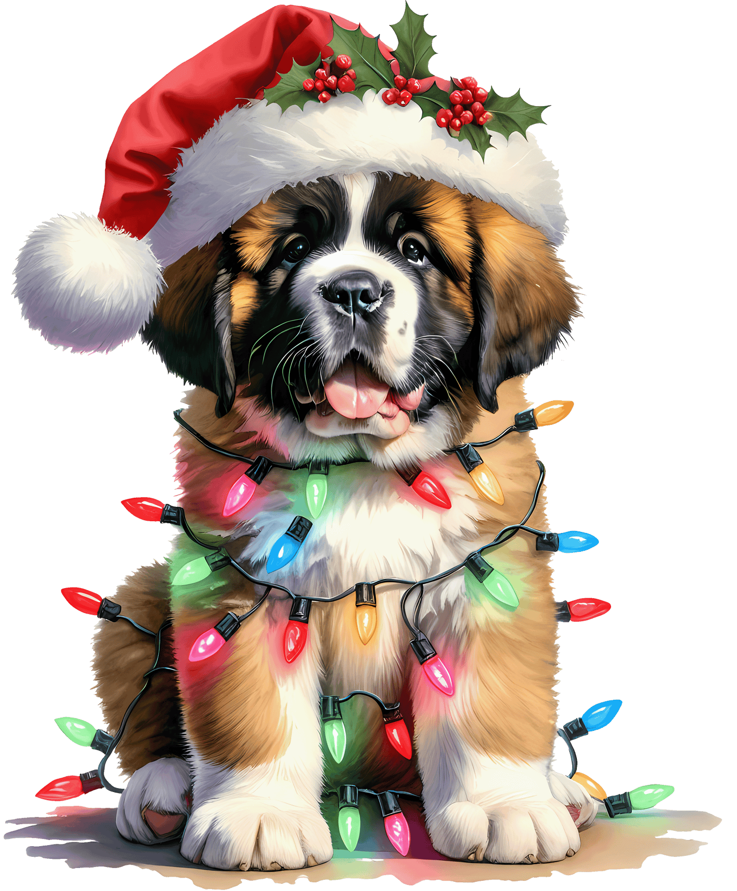 Dog Breed Christmas Lights DTF Transfer