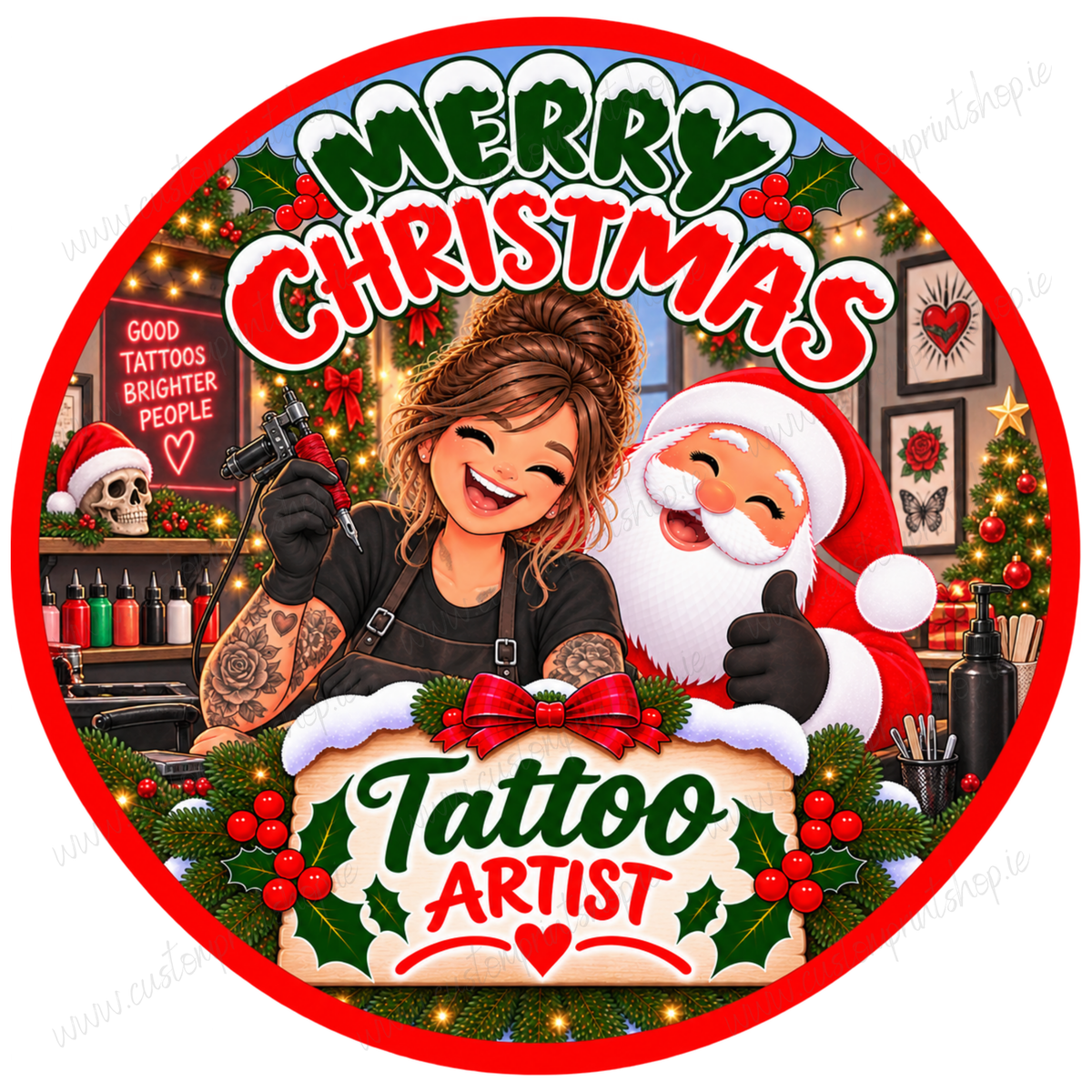 Printed Christmas Sweet Tub Labels
