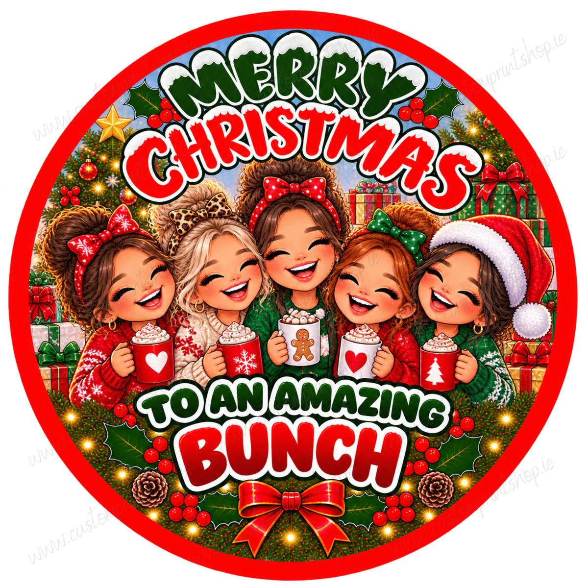 Printed Christmas Sweet Tub Labels