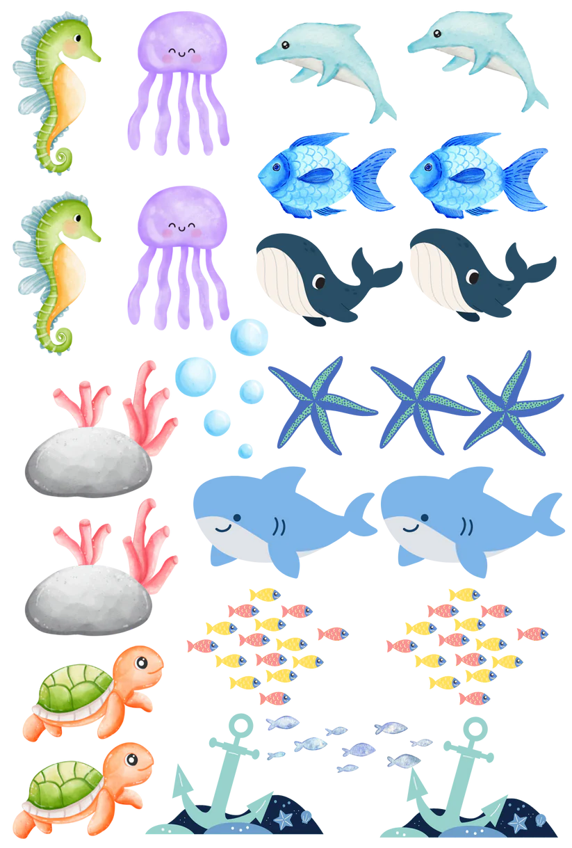 Under The Sea - 13.5*20cm UV DTF Sheet