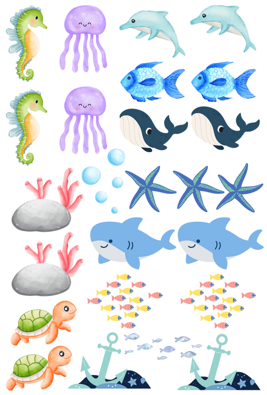 Under The Sea - 13.5*20cm UV DTF Sheet