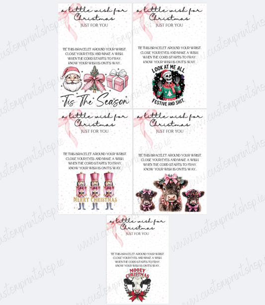 DIGITAL FILE - Christmas Wish Bracelet Backing Cards