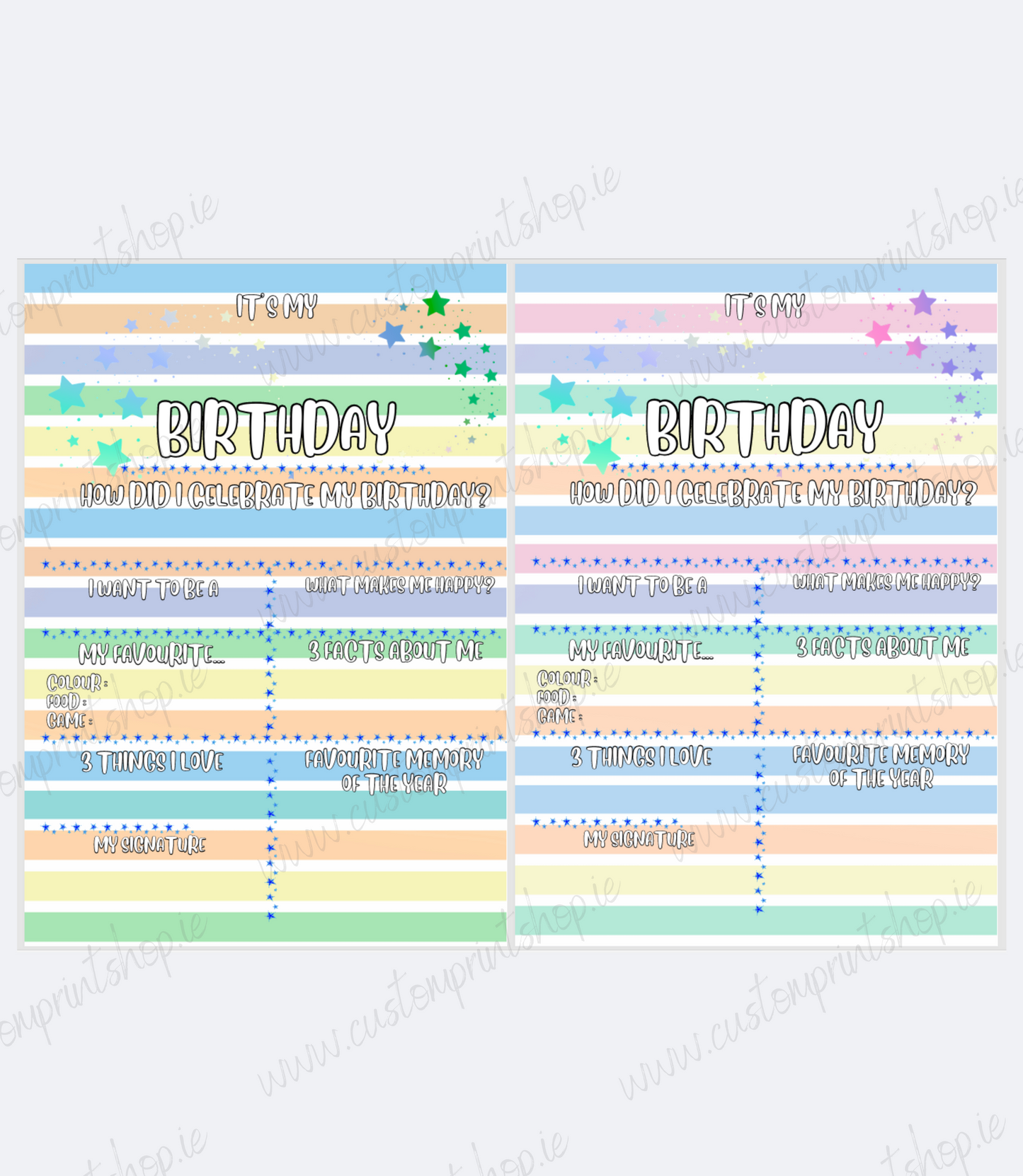 DIGITAL FILE - Birthday Boards