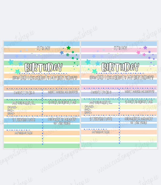 DIGITAL FILE - Birthday Boards