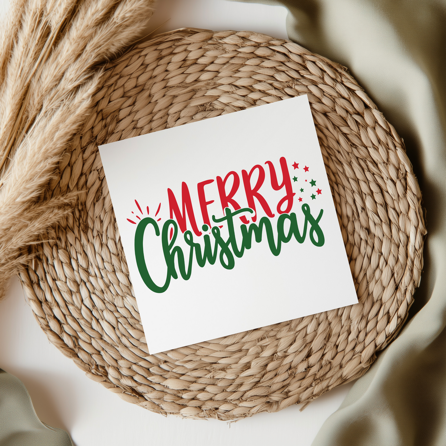 Merry Christmas Red & Green UVDTF Transfer