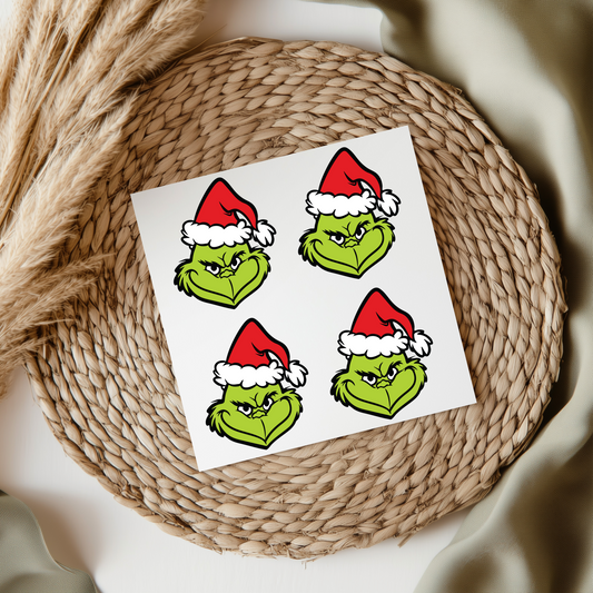 4 Grinch Faces UVDTF Transfer