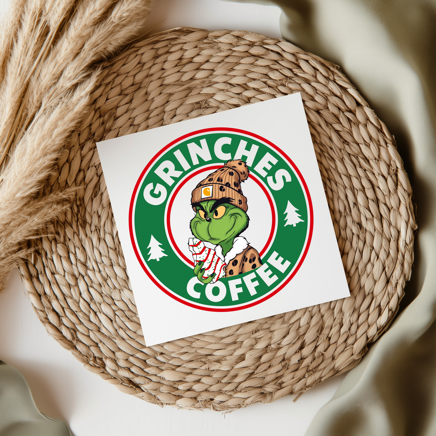 Grinches Coffee UVDTF Transfer