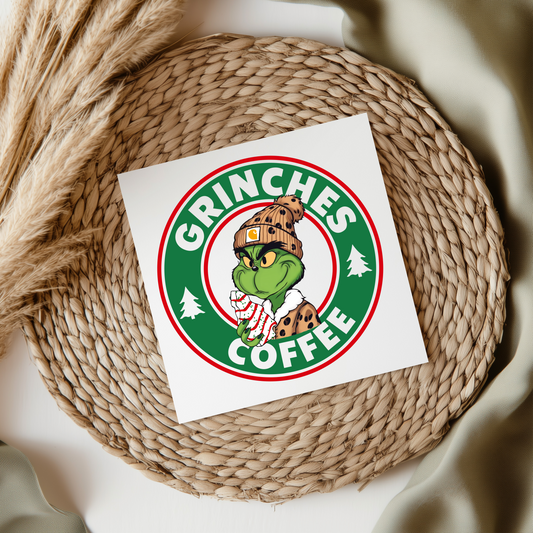 Grinches Coffee UVDTF Transfer