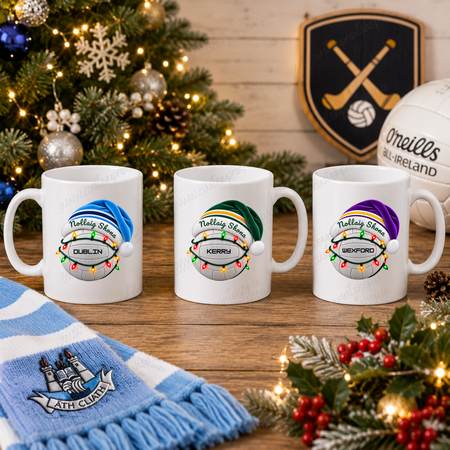 Irish County Christmas Football UV DTF Transfers