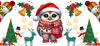 Christmas Owl With Scarf - 16oz UVDTF Transfer