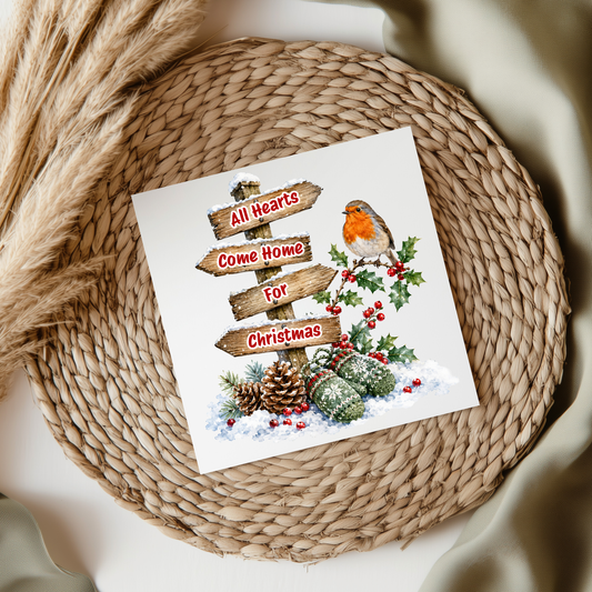 Signpost All Hearts Come Home For Christmas UVDTF Transfer
