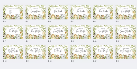 DIGITAL FILE - Milestone Cards Safari Style