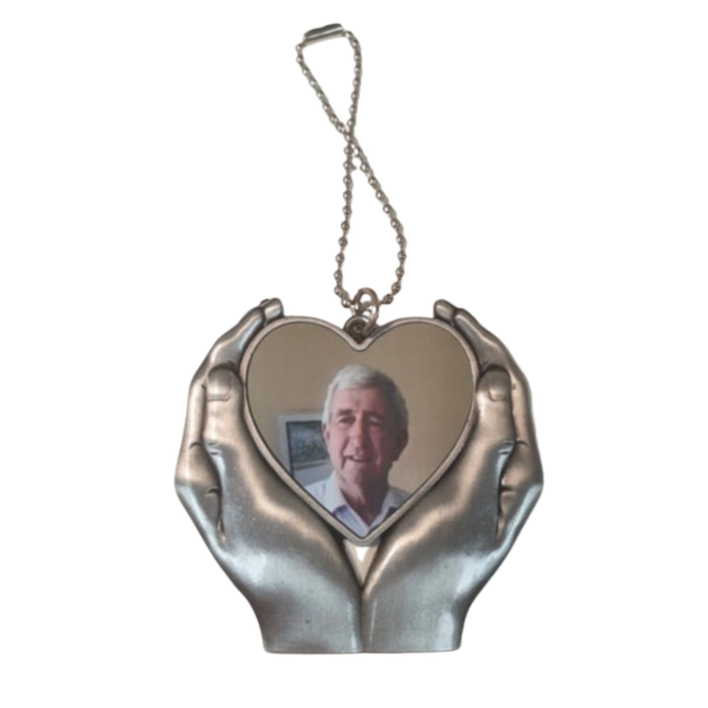 PERSONALISED Metal Heart In Hands Remembrance Charm