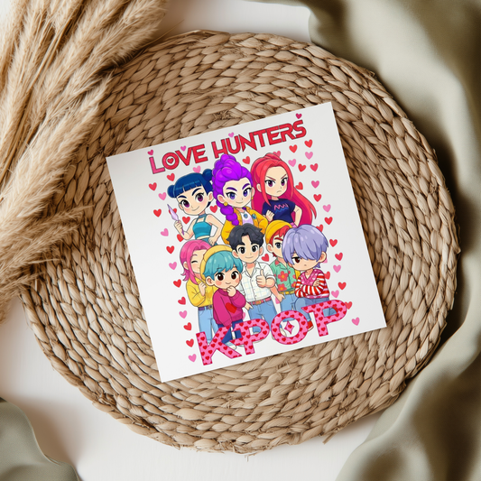 Love Hunters Kpop UV DTF Decal