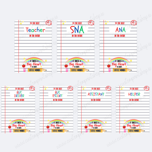 DIGITAL FILE - SNA/ANA/TEACHER/BUS DRIVER/BUS ESCORT/ASSISTANT Notebook Style Galaxy Bar Boards