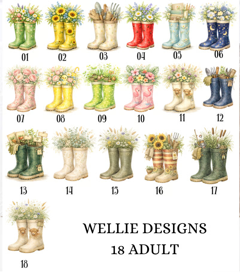 DIGITAL FILE - Customisable Wellies Design - Build your own prints
