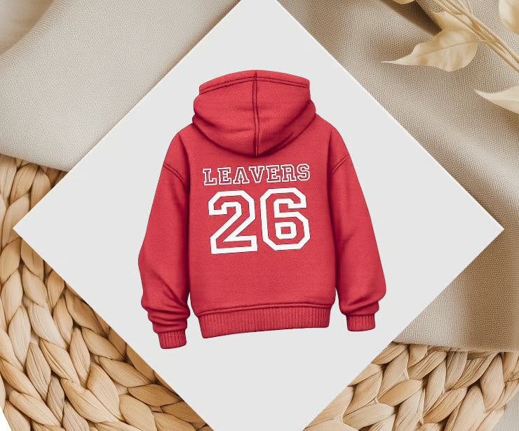 DIGITAL FILE - Leavers 2026 Hoodies - 36 Colours