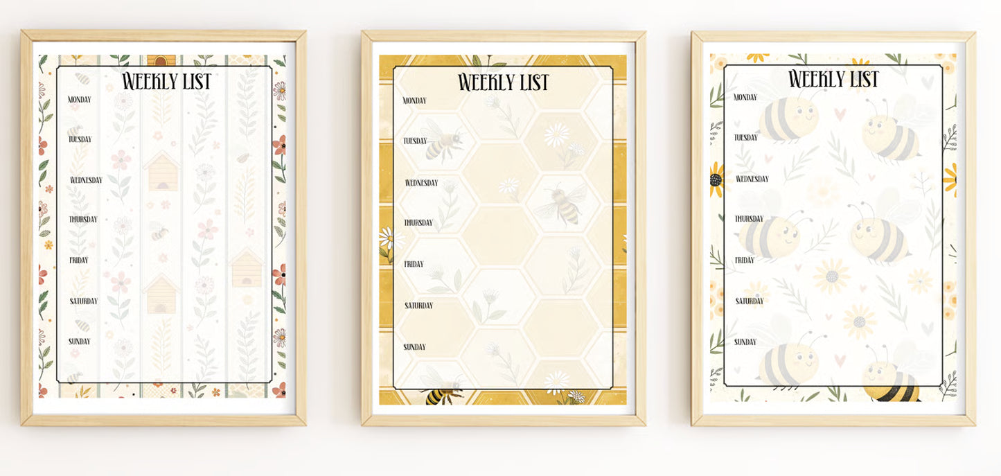 DIGITAL FILE - Weekly Lists Prints