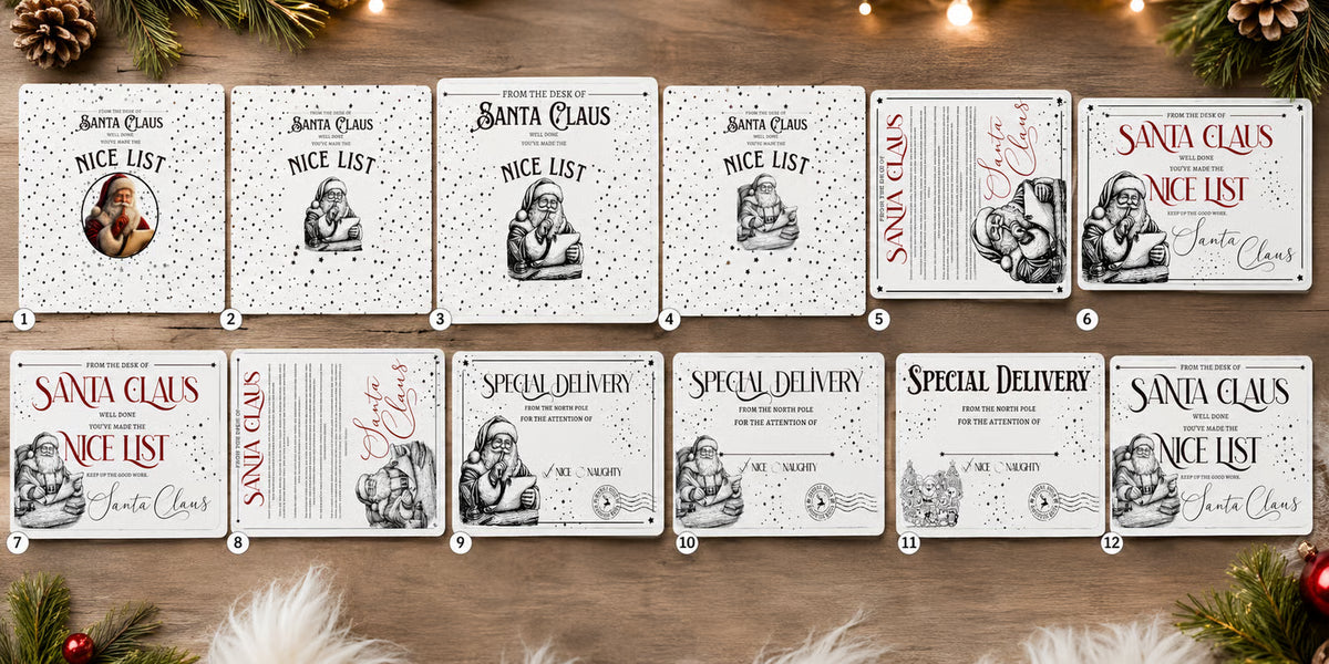 DIGITAL FILE - Vintage Style Christmas Certificates