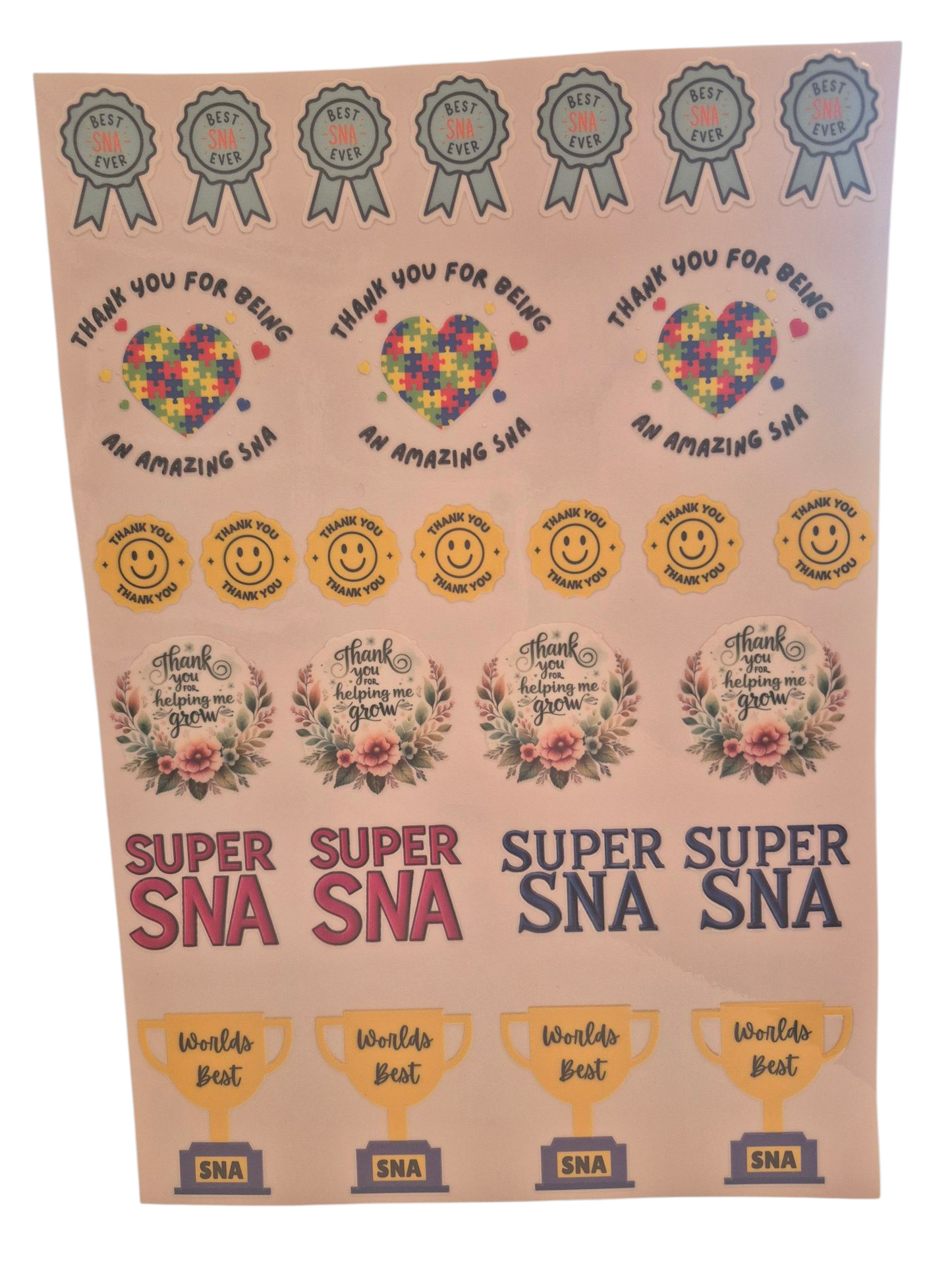 School SNA A4 size UV DTF