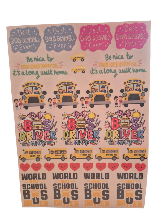 Bus Driver A4 size UV DTF