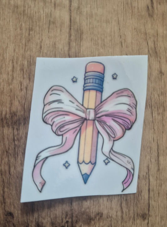 Pencil Bow UV DTF Transfer