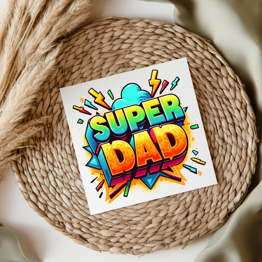 Super Dad Colourful UVDTF Transfer