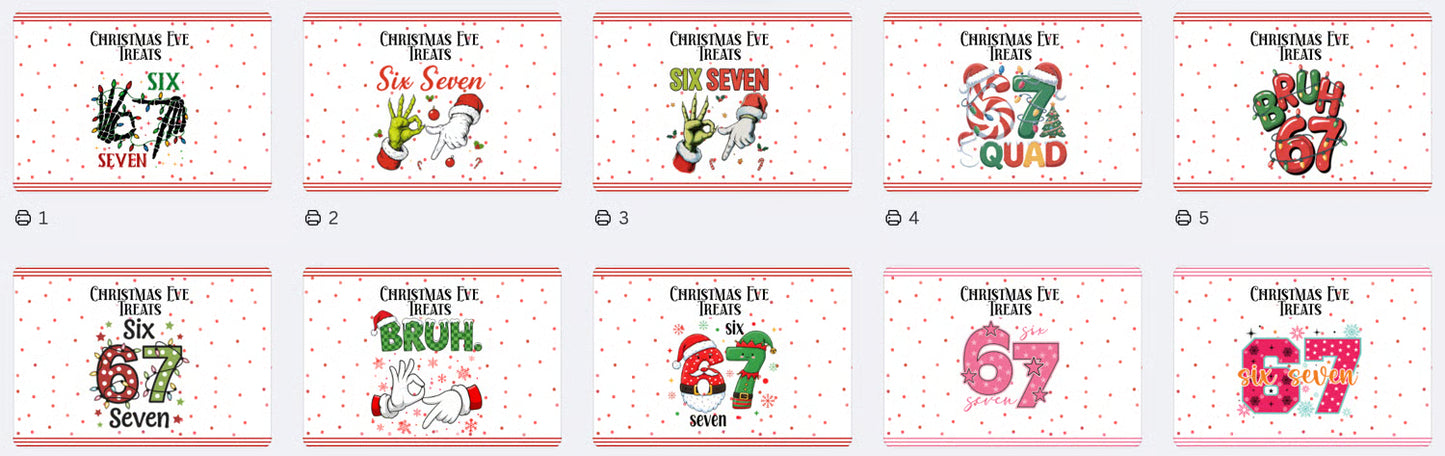 DIGITAL FILE - Christmas 6-7 Treat Bags