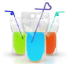 Joblot - 100 Plastic drink pouches with straws